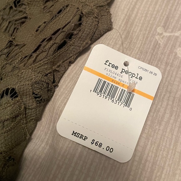 New with tags! Free People Adella Cami Olive Sparrow, Moss - Picture 7 of 8